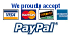 We accept all major credit cards and PayPal